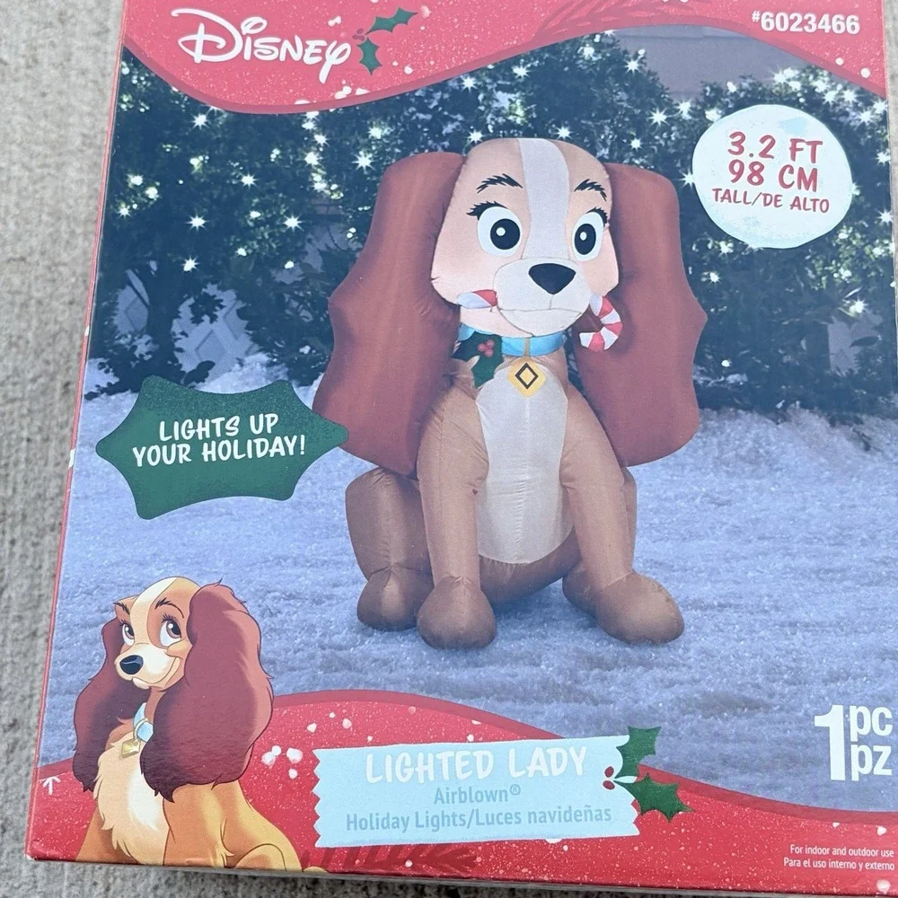 3.2 Foot Lady and the Tramp Disney Holiday Airblown Lighted Yard Inflatable